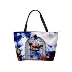 Vintage Bird In The Cage  Shoulder Handbags by Valentinaart