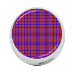 Pattern Plaid Geometric Red Blue 4-port Usb Hub (one Side) by Simbadda