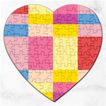 Colorful Squares Background Jigsaw Puzzle (Heart) Front