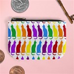 Rainbow Colorful Cats Wallpaper Pattern Mini Coin Purses Front