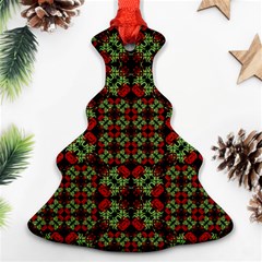 Asian Ornate Patchwork Pattern Christmas Tree Ornament (two Sides) by dflcprints