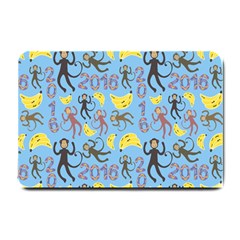 Cute Monkeys Seamless Pattern Small Doormat  by Simbadda