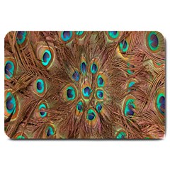 Peacock Pattern Background Large Doormat  by Simbadda