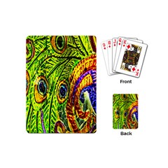 Glass Tile Peacock Feathers Playing Cards (mini)  by Simbadda