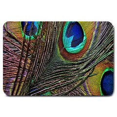 Peacock Feathers Large Doormat  by Simbadda