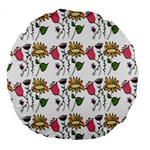 Handmade Pattern With Crazy Flowers Large 18  Premium Round Cushions Front