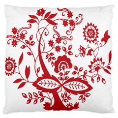 Red Vintage Floral Flowers Decorative Pattern Clipart Large Cushion Case (one Side) by Simbadda