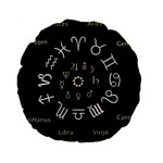 Astrology Chart With Signs And Symbols From The Zodiac Gold Colors Standard 15  Premium Flano Round Cushions Back