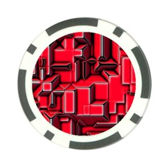 Background With Red Texture Blocks Poker Chip Card Guard by Amaryn4rt