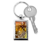 Symbols On Gradient Background Embossed Key Chains (Rectangle)  Front