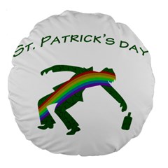 St  Patricks Large 18  Premium Round Cushions by Valentinaart