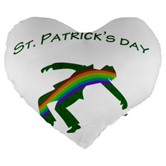 St  Patricks Large 19  Premium Heart Shape Cushions by Valentinaart