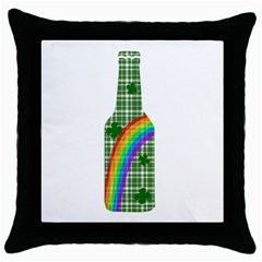 St  Patricks Day - Bottle Throw Pillow Case (black) by Valentinaart