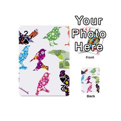 Birds Colorful Floral Funky Playing Cards 54 (mini)  by Amaryn4rt