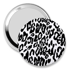 Black And White Leopard Skin 3  Handbag Mirrors by Amaryn4rt