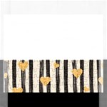 Black lines and golden hearts pattern Rectangular Jigsaw Puzzl Front