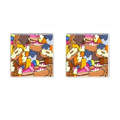 Sweet Stuff Digitally Created Sweet Food Wallpaper Cufflinks (square) by Amaryn4rt