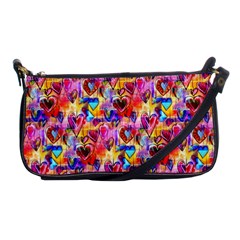 Spring Hearts Bohemian Artwork Shoulder Clutch Bags by KirstenStar