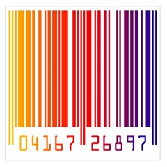 Colorful Gradient Barcode Large Satin Scarf (square) by Simbadda