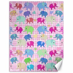 Cute Elephants  Canvas 18  X 24   by Valentinaart