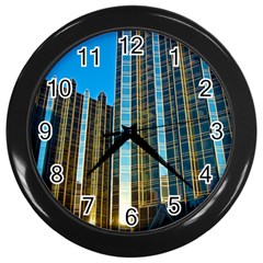 Two Abstract Architectural Patterns Wall Clocks (black) by Simbadda