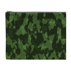 Camouflage Green Army Texture Cosmetic Bag (xl) by Simbadda