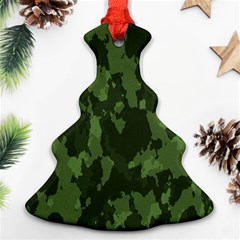 Camouflage Green Army Texture Ornament (christmas Tree)  by Simbadda