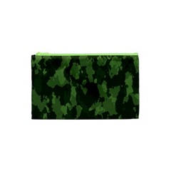 Camouflage Green Army Texture Cosmetic Bag (xs) by Simbadda