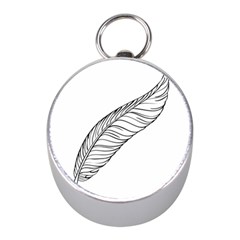 Feather Line Art Mini Silver Compasses by Simbadda