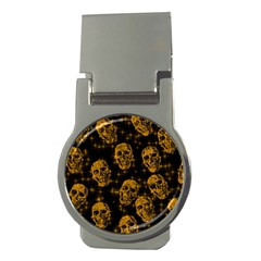 Sparkling Glitter Skulls Golden Money Clips (round)  by ImpressiveMoments