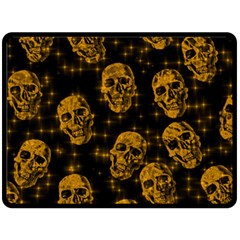 Sparkling Glitter Skulls Golden Fleece Blanket (large)  by ImpressiveMoments