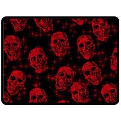 Sparkling Glitter Skulls Red Fleece Blanket (large)  by ImpressiveMoments