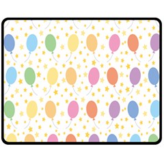 Balloon Star Rainbow Fleece Blanket (medium)  by Mariart