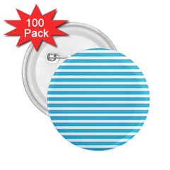 Horizontal Stripes Blue 2 25  Buttons (100 Pack)  by Mariart