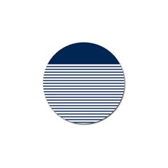 Horizontal Stripes Blue White Line Golf Ball Marker by Mariart