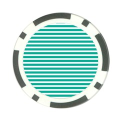 Horizontal Stripes Green Teal Poker Chip Card Guard (10 Pack) by Mariart