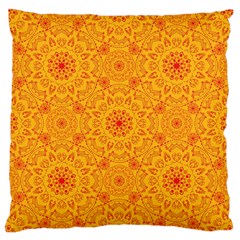 Solar Mandala  Orange Rangoli  Standard Flano Cushion Case (two Sides) by bunart