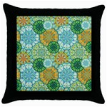 Forest Spirits. Green mandalas. Throw Pillow Case (Black) Front