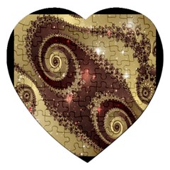 Space Fractal Abstraction Digital Computer Graphic Jigsaw Puzzle (heart) by Simbadda