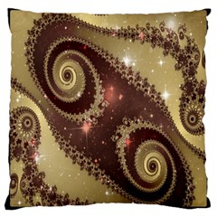 Space Fractal Abstraction Digital Computer Graphic Large Cushion Case (one Side) by Simbadda