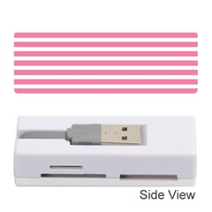 Horizontal Stripes Light Pink Memory Card Reader (stick)  by Mariart