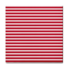 Horizontal Stripes Red Tile Coasters by Mariart