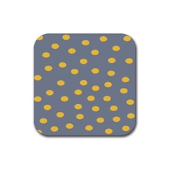 Limpet Polka Dot Yellow Grey Rubber Coaster (square)  by Mariart