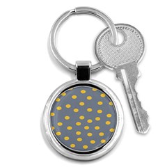 Limpet Polka Dot Yellow Grey Key Chains (round)  by Mariart