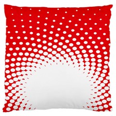 Polka Dot Circle Hole Red White Large Flano Cushion Case (one Side) by Mariart