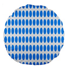 Polka Dots Blue White Large 18  Premium Round Cushions by Mariart