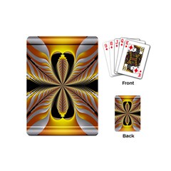 Fractal Yellow Butterfly In 3d Glass Frame Playing Cards (mini)  by Simbadda