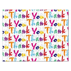 Wallpaper With The Words Thank You In Colorful Letters Rectangular Jigsaw Puzzl by Simbadda