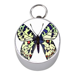 A Colorful Butterfly Image Mini Silver Compasses by Simbadda