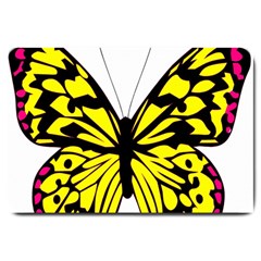 Yellow A Colorful Butterfly Image Large Doormat  by Simbadda